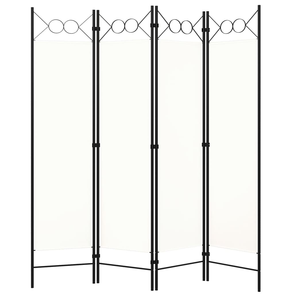4-Panel Room Divider White 160x180 cm - Decor Base