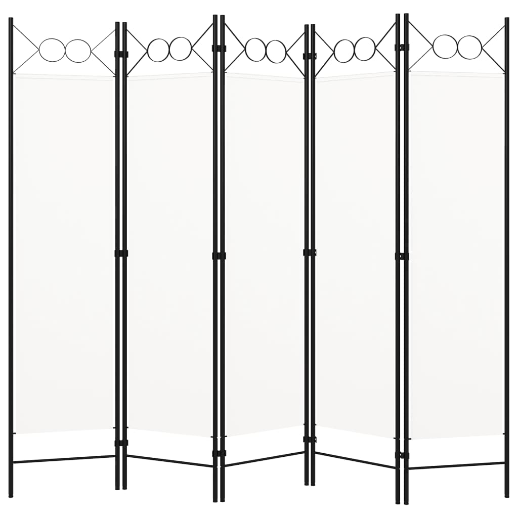 5-Panel Room Divider White 200x180 cm - Sid & Sam