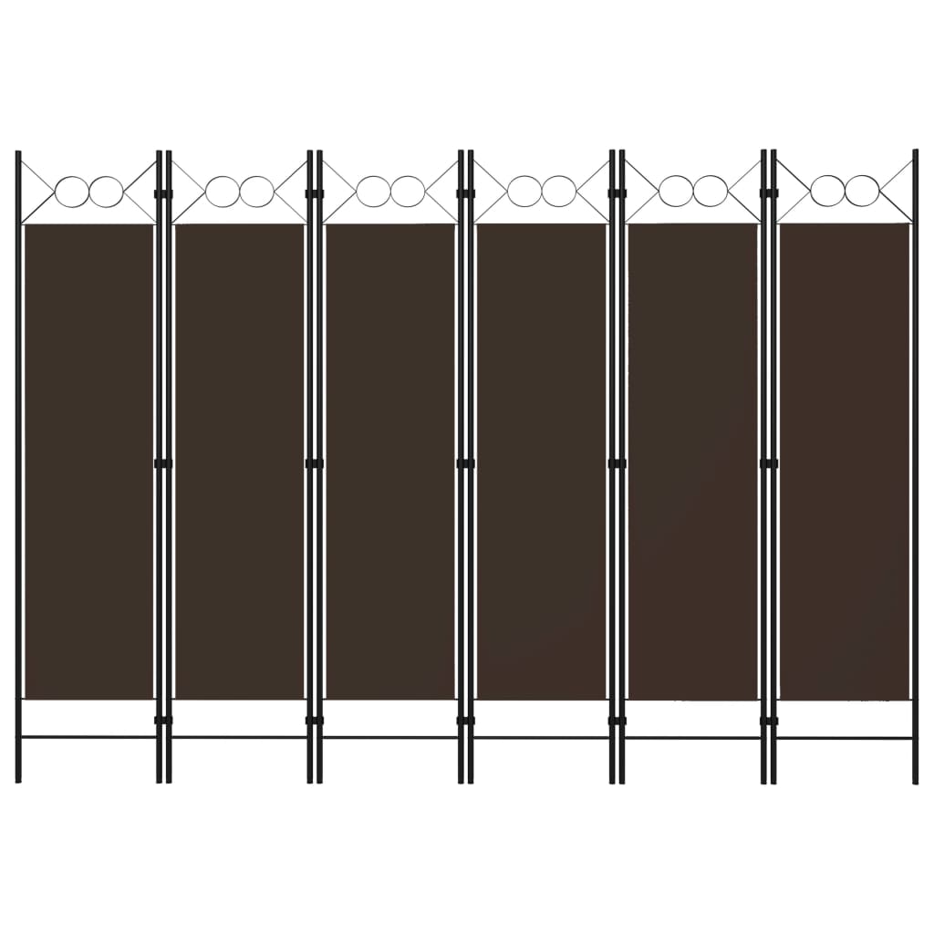 6-Panel Room Divider Brown 240x180 cm - Tyrell & Tyrell