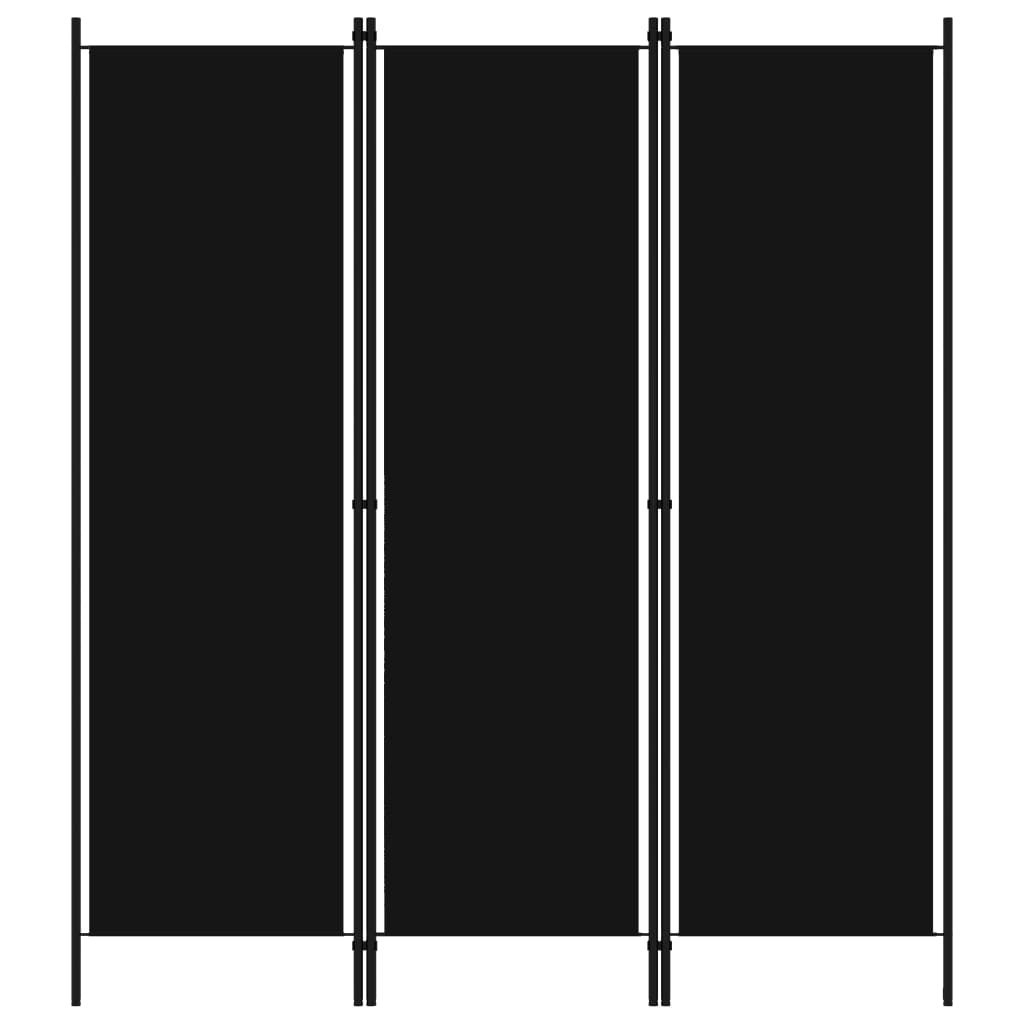 3-Panel Room Divider Black 150x180 cm - Merkel Designers