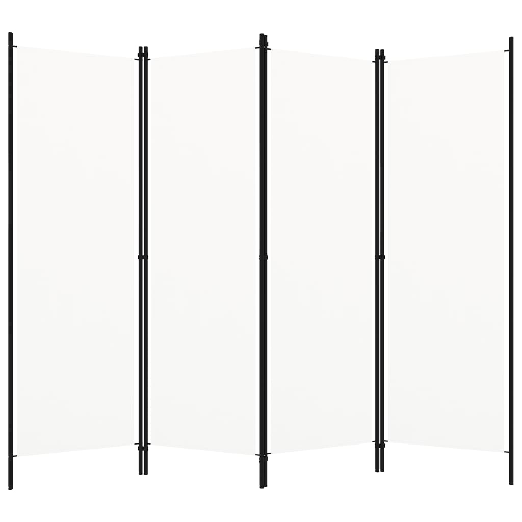 4-Panel Room Divider White 200x180 cm - Tyrell & Tyrell
