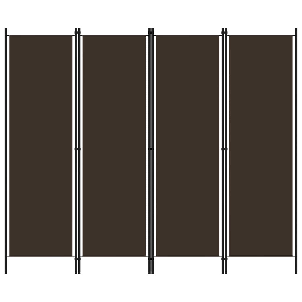 4-Panel Room Divider Brown 200x180 cm - Discount Dealers