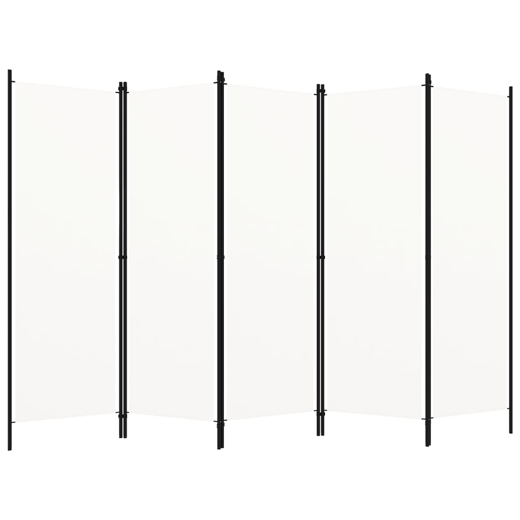 5-Panel Room Divider White 250x180 cm - Millennium Furniture