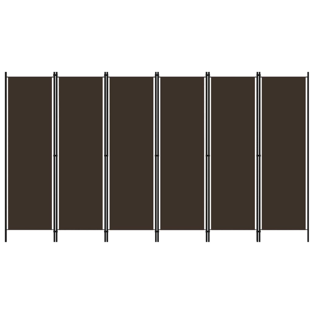 6-Panel Room Divider Brown 300x180 cm - Millennium Furniture