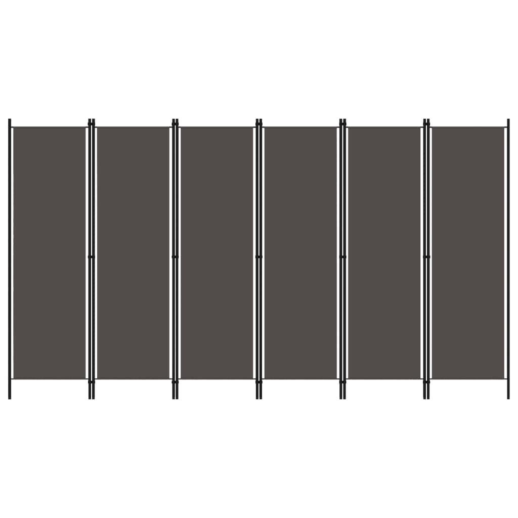 6-Panel Room Divider Anthracite 300x180 cm - Discount Dealers