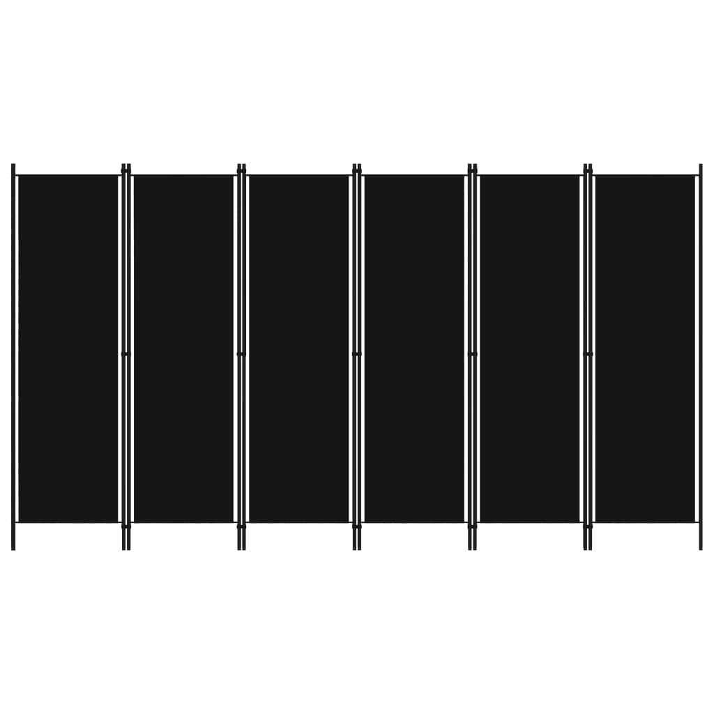 6-Panel Room Divider Black 300x180 cm - Sid & Sam