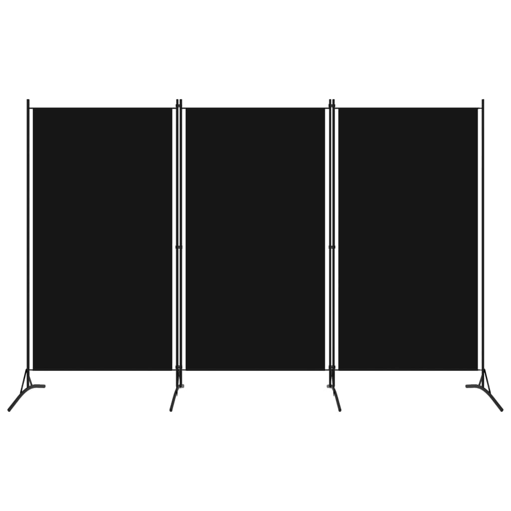 3-Panel Room Divider Black 260x180 cm - Discount Dealers