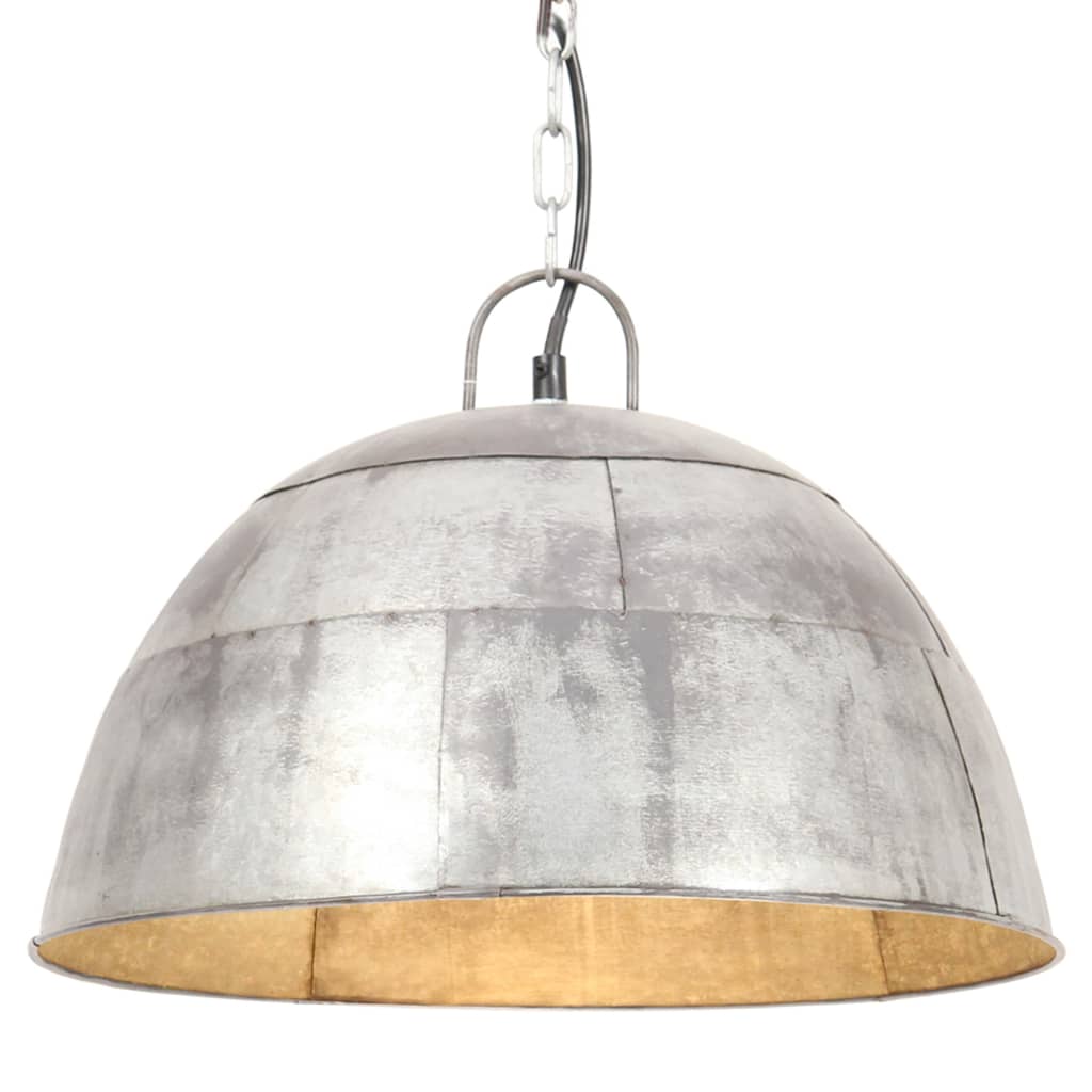 Industrial Vintage Hanging Lamp 25 W Silver Round 41 cm E27 - Sid & Sam