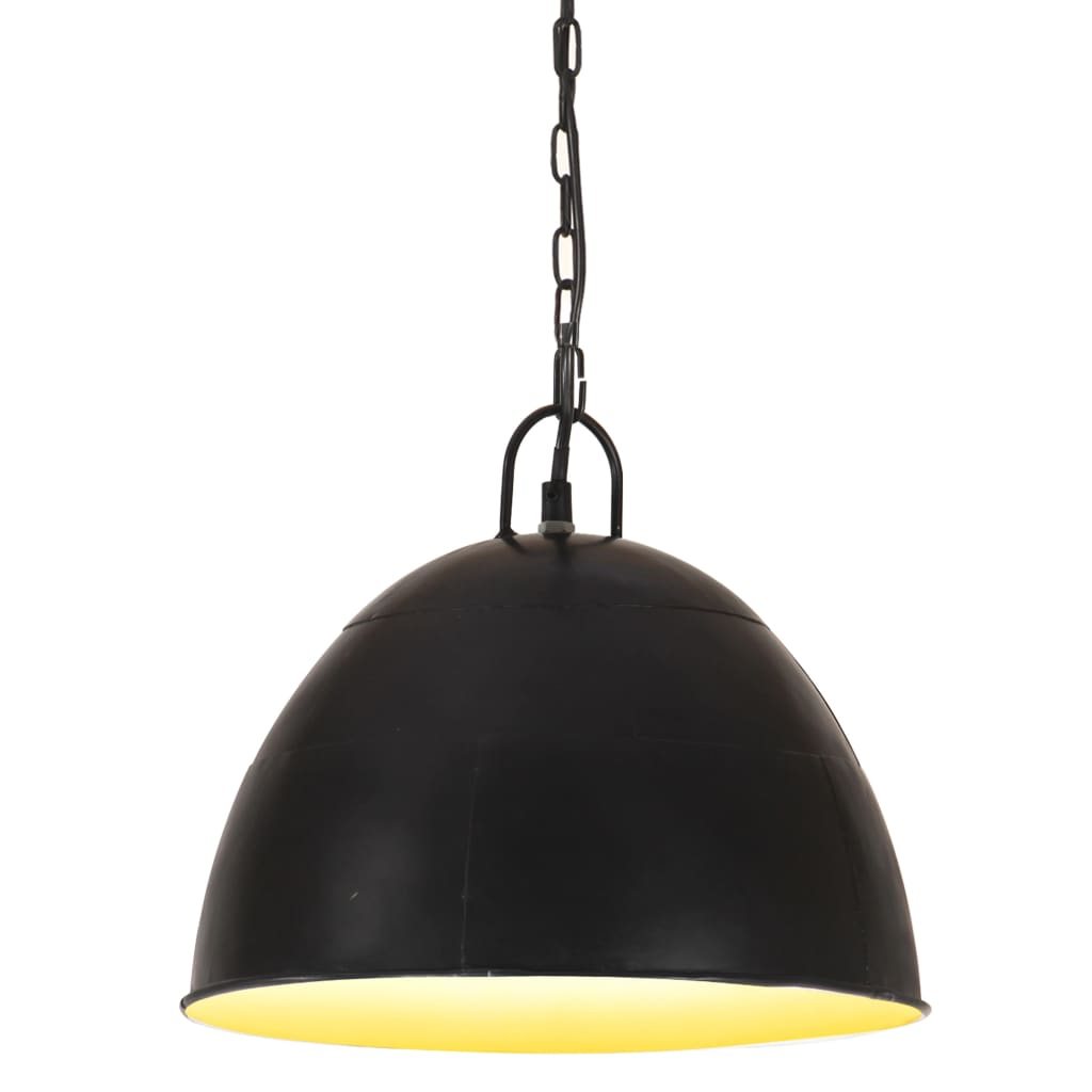 Industrial Vintage Hanging Lamp 25 W Dead Black Round 31 cm E27 - Brittle & Co