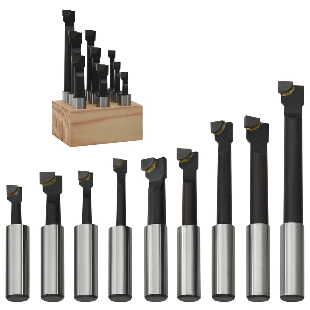 Boring Cutters 9 pcs 12 mm with Wood Base - R and M Furniture