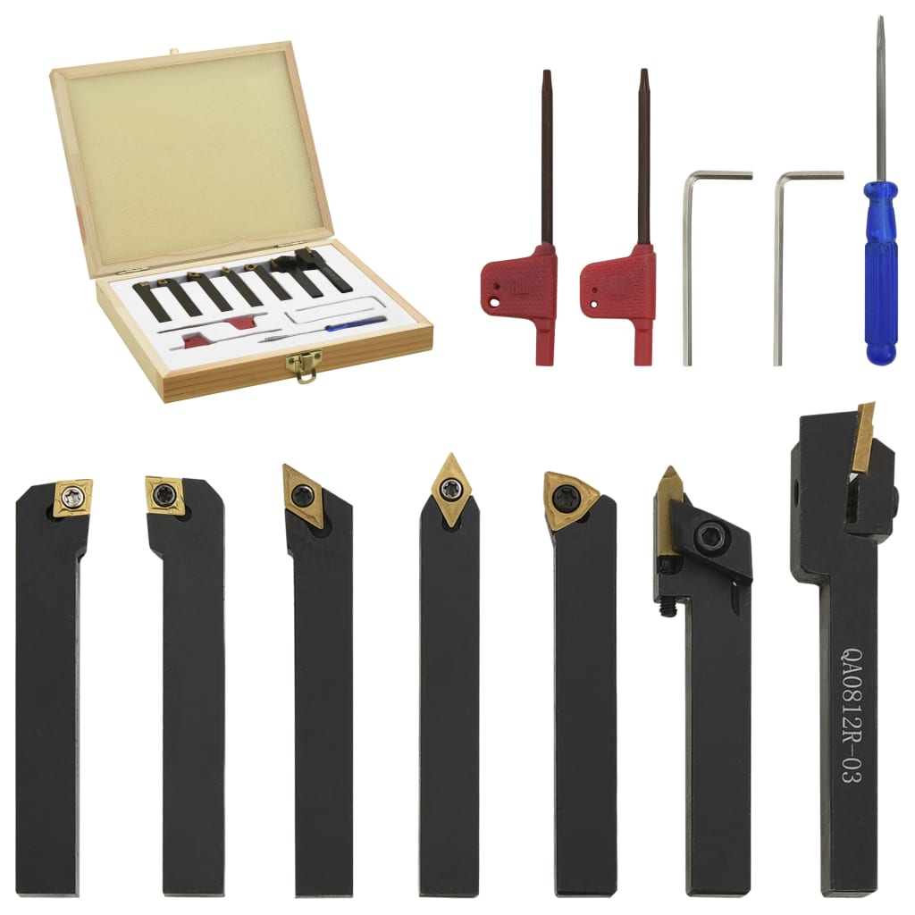 12 Pcss Indexable Turning Tool Set 8x8mm 70mm - Decor Base