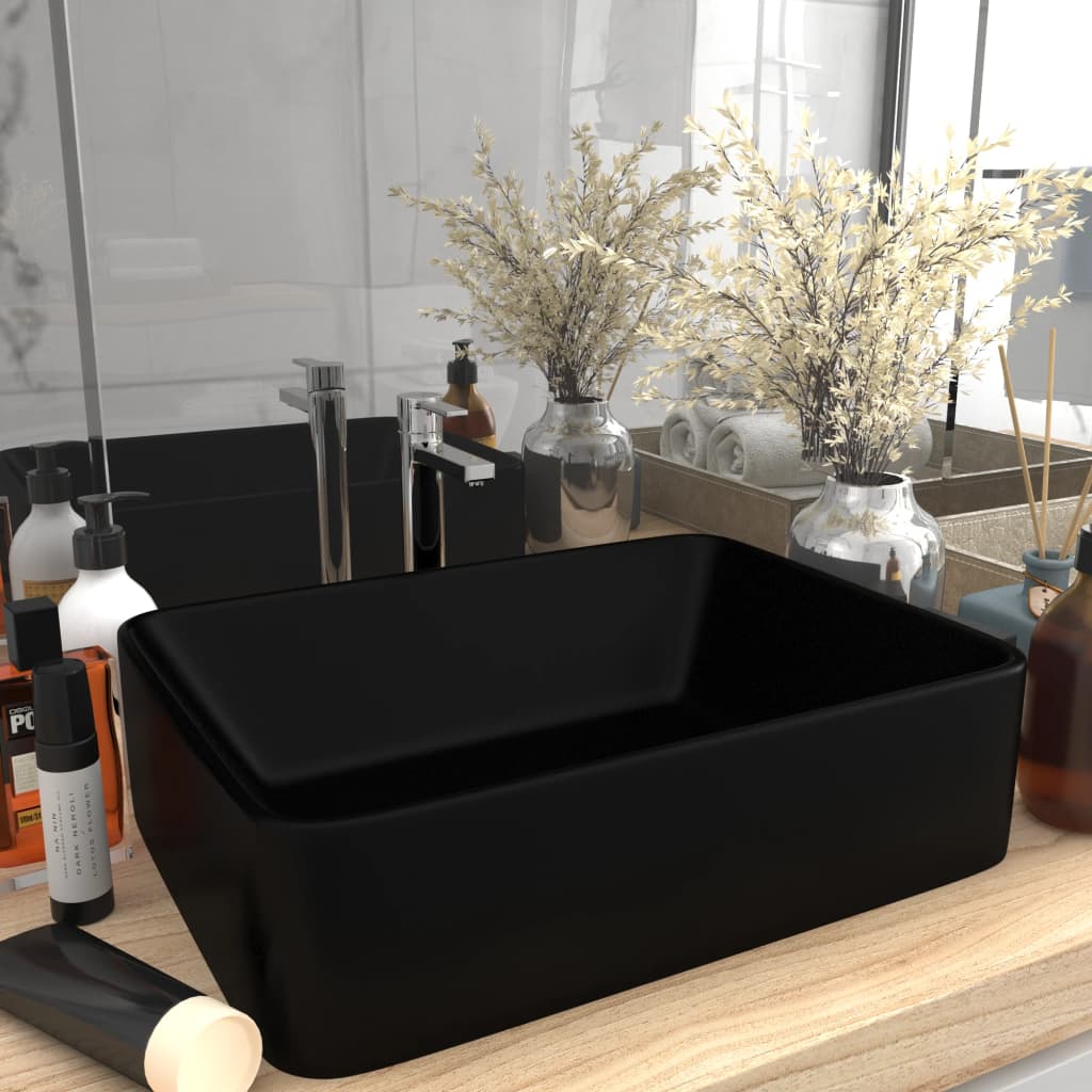 Luxury Wash Basin Matt Black 41x30x12 cm Ceramic - Style and Chic