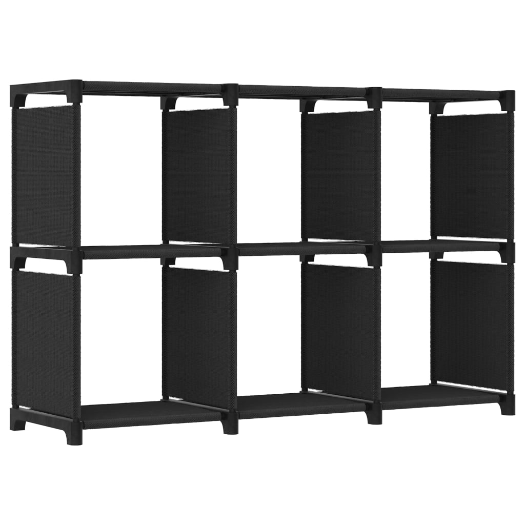 6-Cube Display Shelf Black 103x30x72.5 cm Fabric - Decor Base