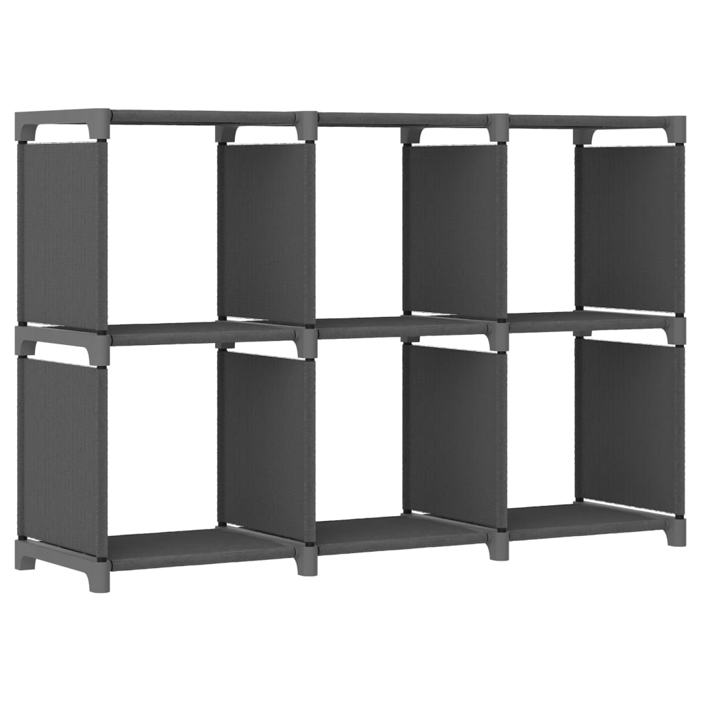 6-Cube Display Shelf Grey 103x30x72.5 cm Fabric - Casper Homes