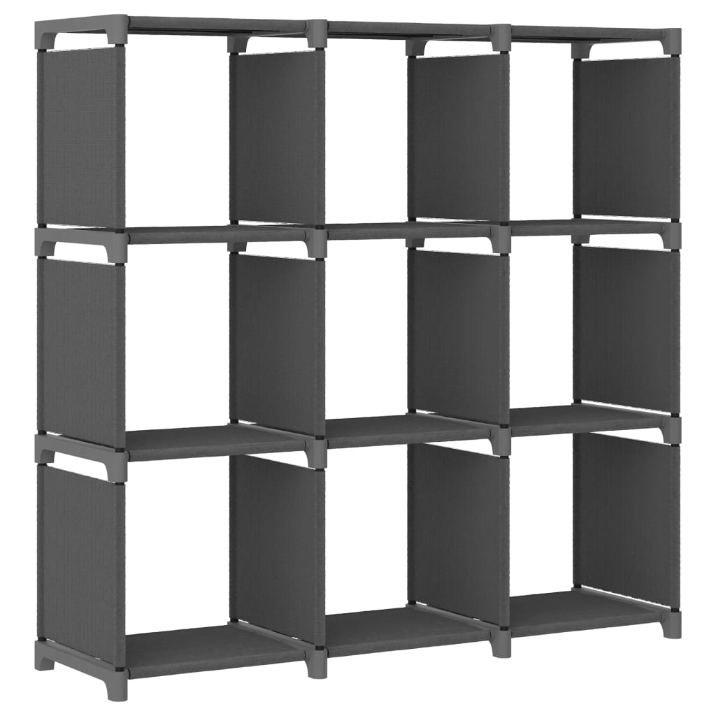 9-Cube Display Shelf Grey 103x30x107.5 cm Fabric - Decor Base