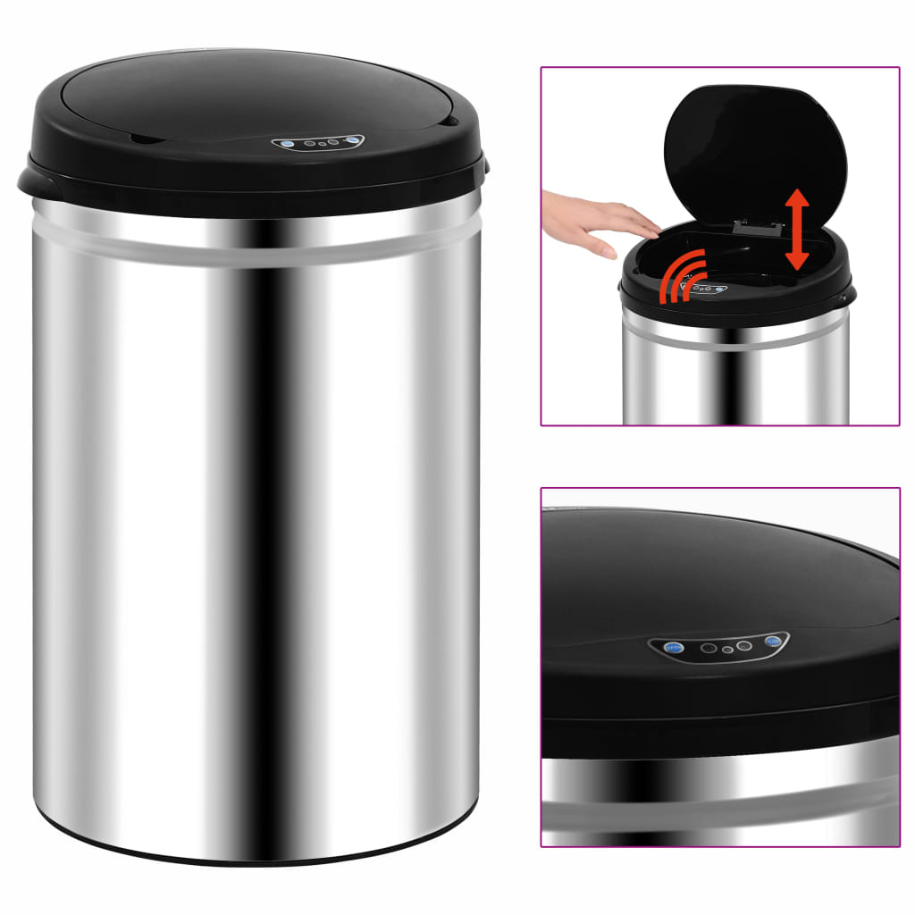 Automatic Sensor Dustbin 30 L Stainless Steel - The Home Maker