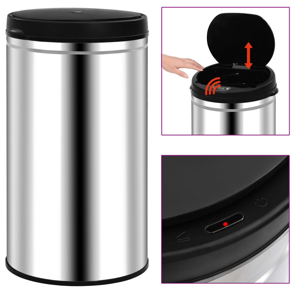 Automatic Sensor Dustbin 60 L Stainless Steel - Style and Chic