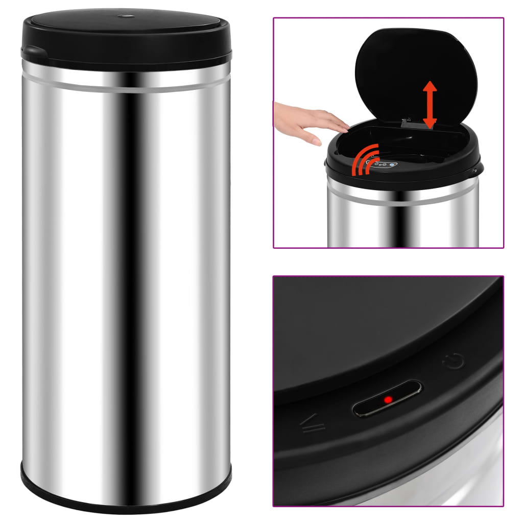 Automatic Sensor Dustbin 80 L Stainless Steel - Style and Chic