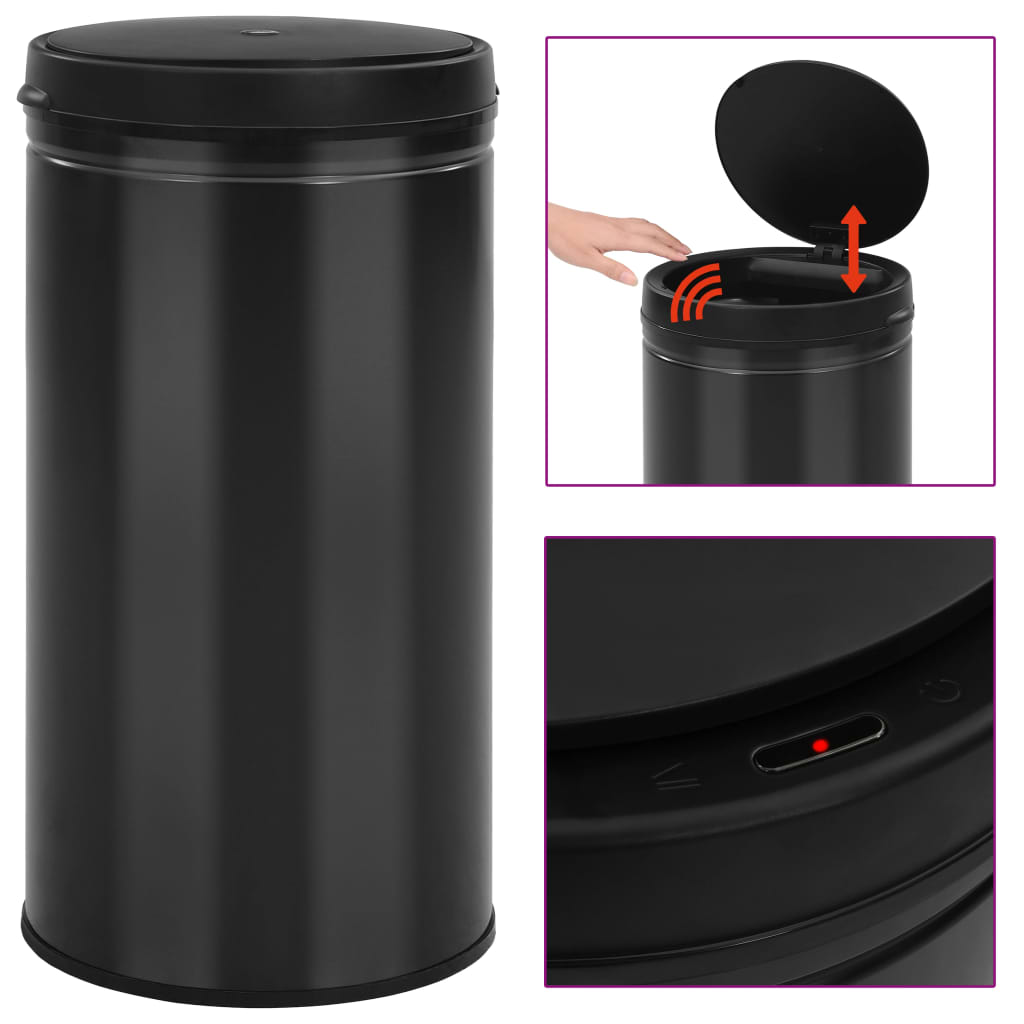 Automatic Sensor Dustbin 60 L Carbon Steel Black - Tyrell & Tyrell