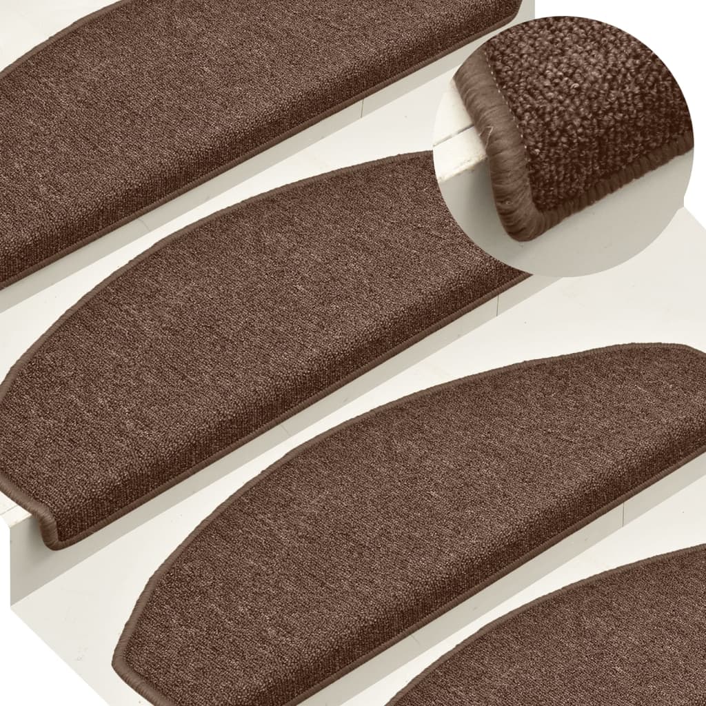 Carpet Stair Treads 15 pcs Brown 65x24x4 cm - Discount Dealers