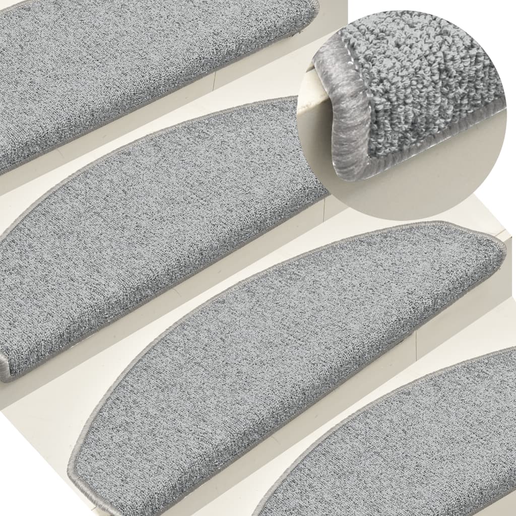 Carpet Stair Treads 15 Pcs Light Grey 65x24x4cm - Design Hut