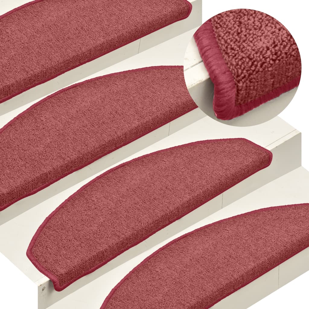 Carpet Stair Treads 15 Pcs Red 65x24x4cm - Design Hut