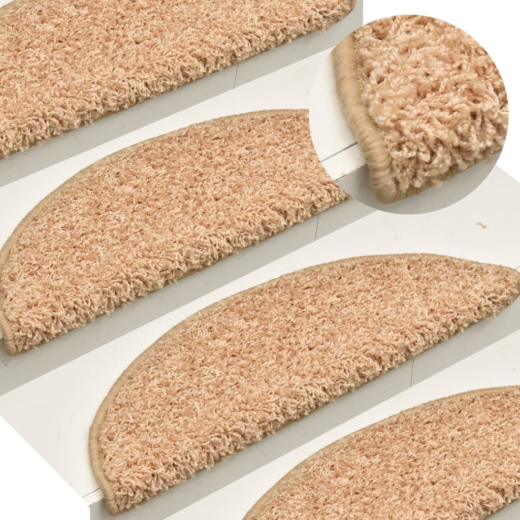 Stair Mats 15 Pieces 56x17x3 cm Gold Half Round - Charlotte Dunes