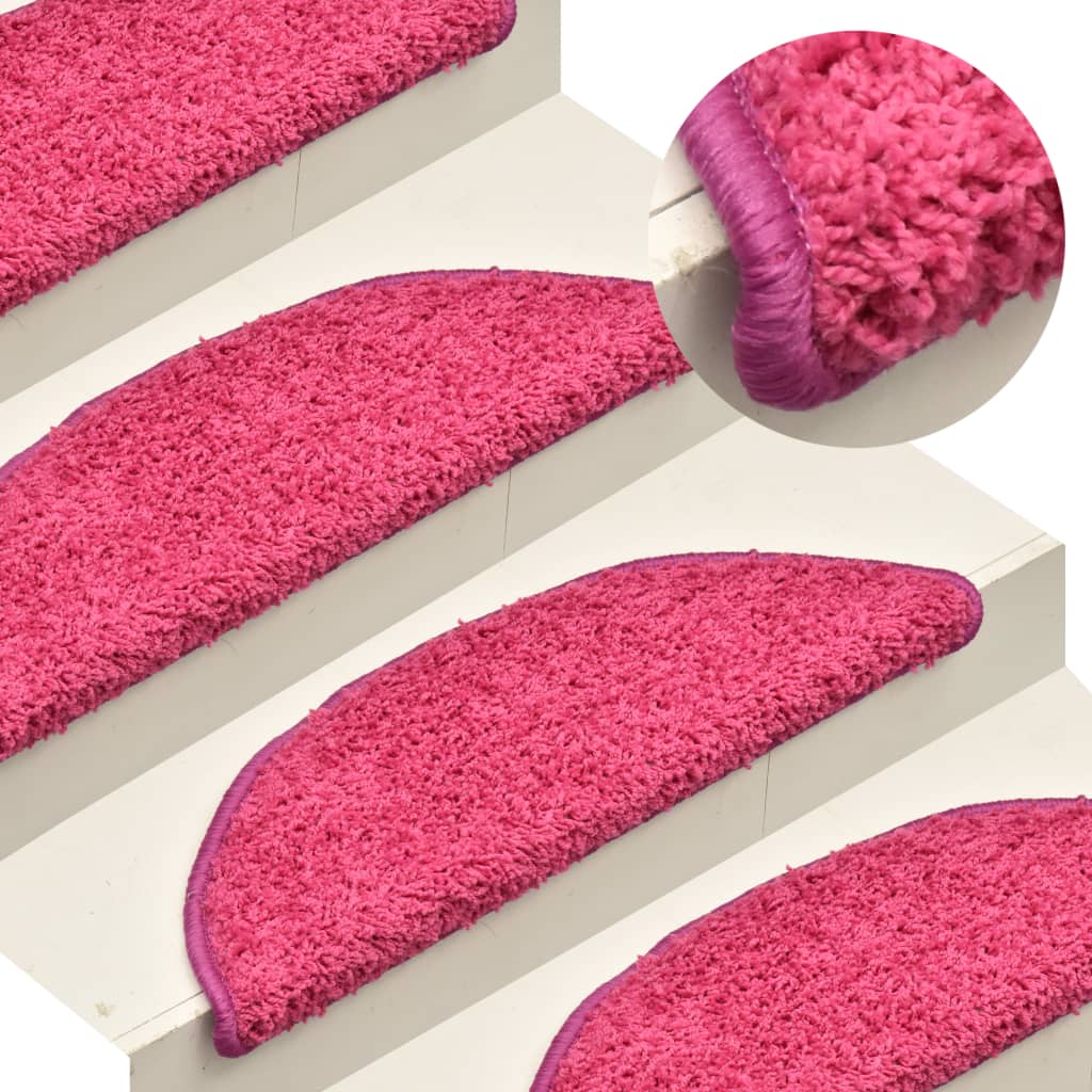 Carpet Stair Treads 15 pcs Pink 56x17x3 cm - Unbeatable Bargains