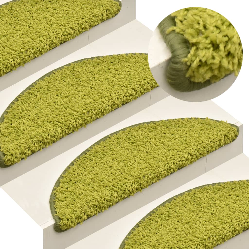 Carpet Stair Treads 15 pcs Green 65x21x4 cm - Merlin Deals