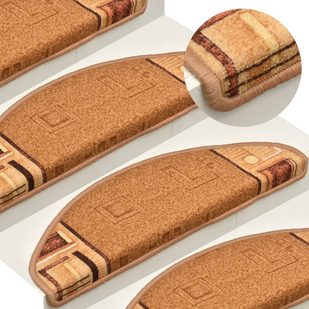 Self-adhesive Stair Mats 15 pcs Beige 65x21x4 cm - Decor Base