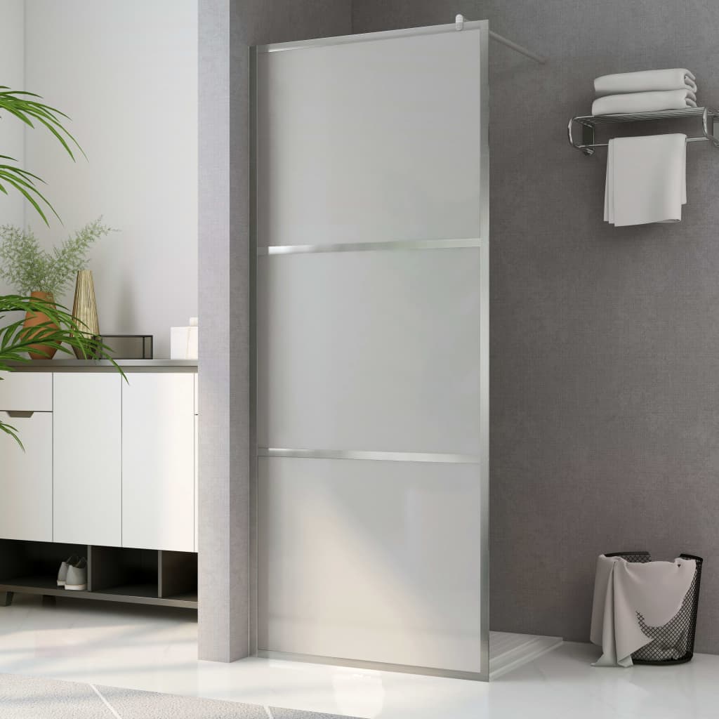 Walk-in Shower Wall with Whole Frosted ESG Glass 90x195 cm - Brittle & Co