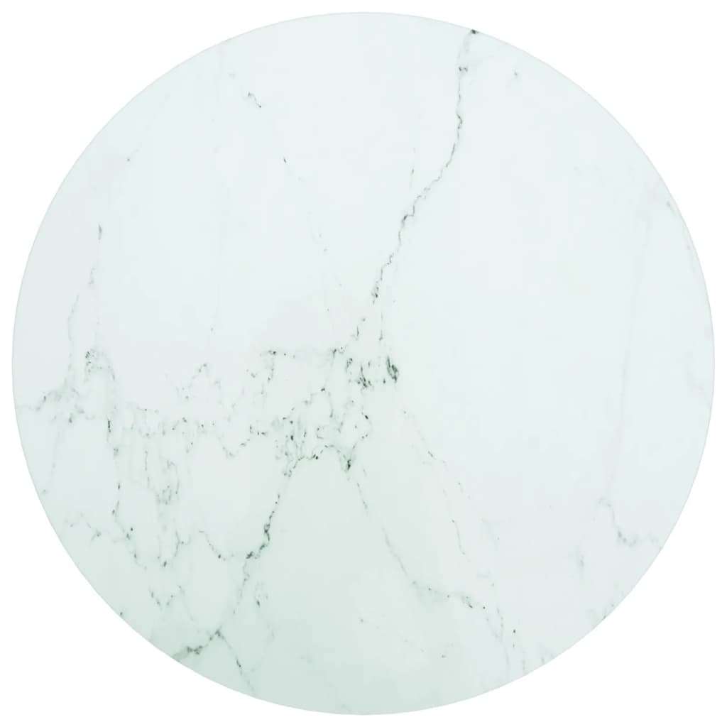 Table Top White Ã ̃50x0.8 cm Tempered Glass with Marble Design - Unbeatable Bargains