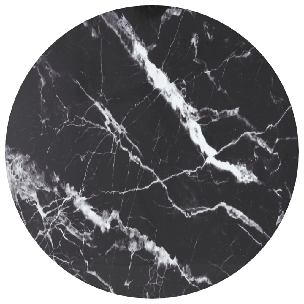 Table Top Black Ã ̃40x0.8 cm Tempered Glass with Marble Design - Discount Dealers
