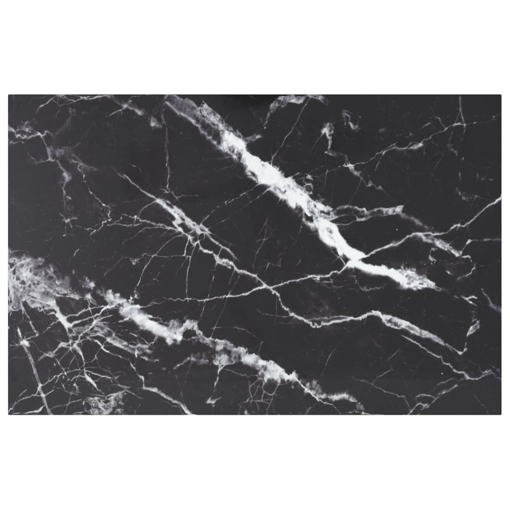Table Top Black 100x62 cm 8mm Tempered Glass with Marble Design - Millennium Furniture