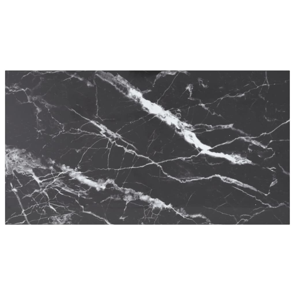Table Top Black 120x65 cm 8mm Tempered Glass with Marble Design - Style and Chic