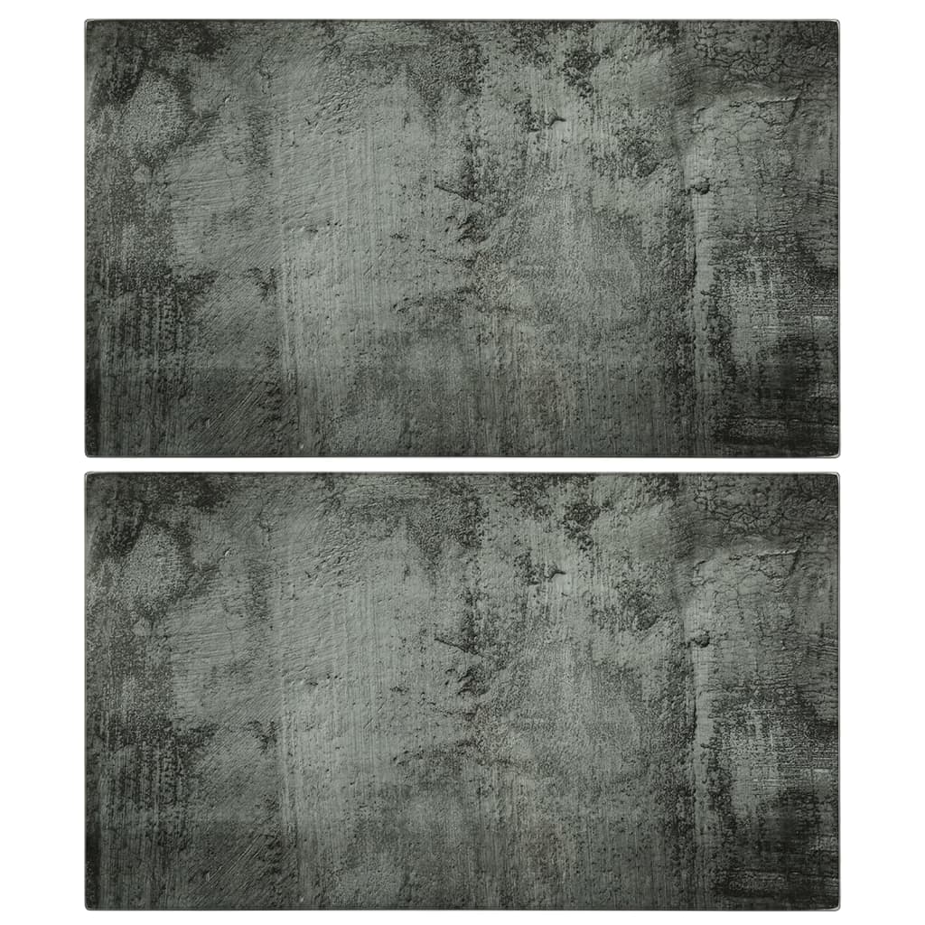 Chopping Boards 2 pcs with Concrete Pattern Tempered Glass - Sid & Sam