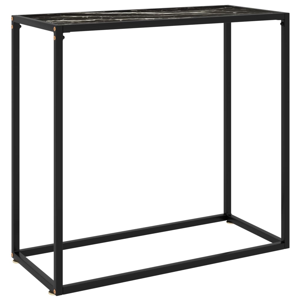 Console Table Black 80x35x75 cm Tempered Glass - Unbeatable Bargains