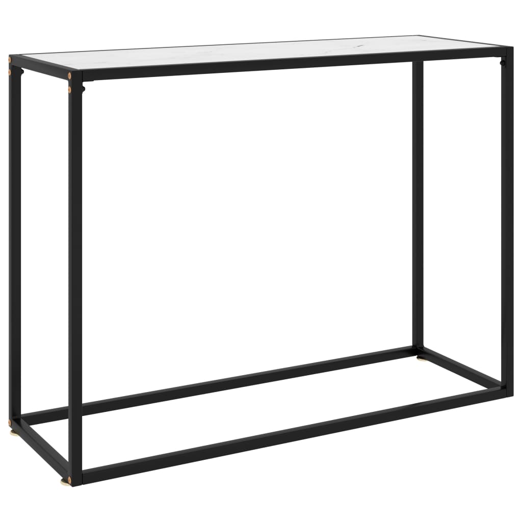Console Table White 100x35x75 cm Tempered Glass - Tyrell & Tyrell