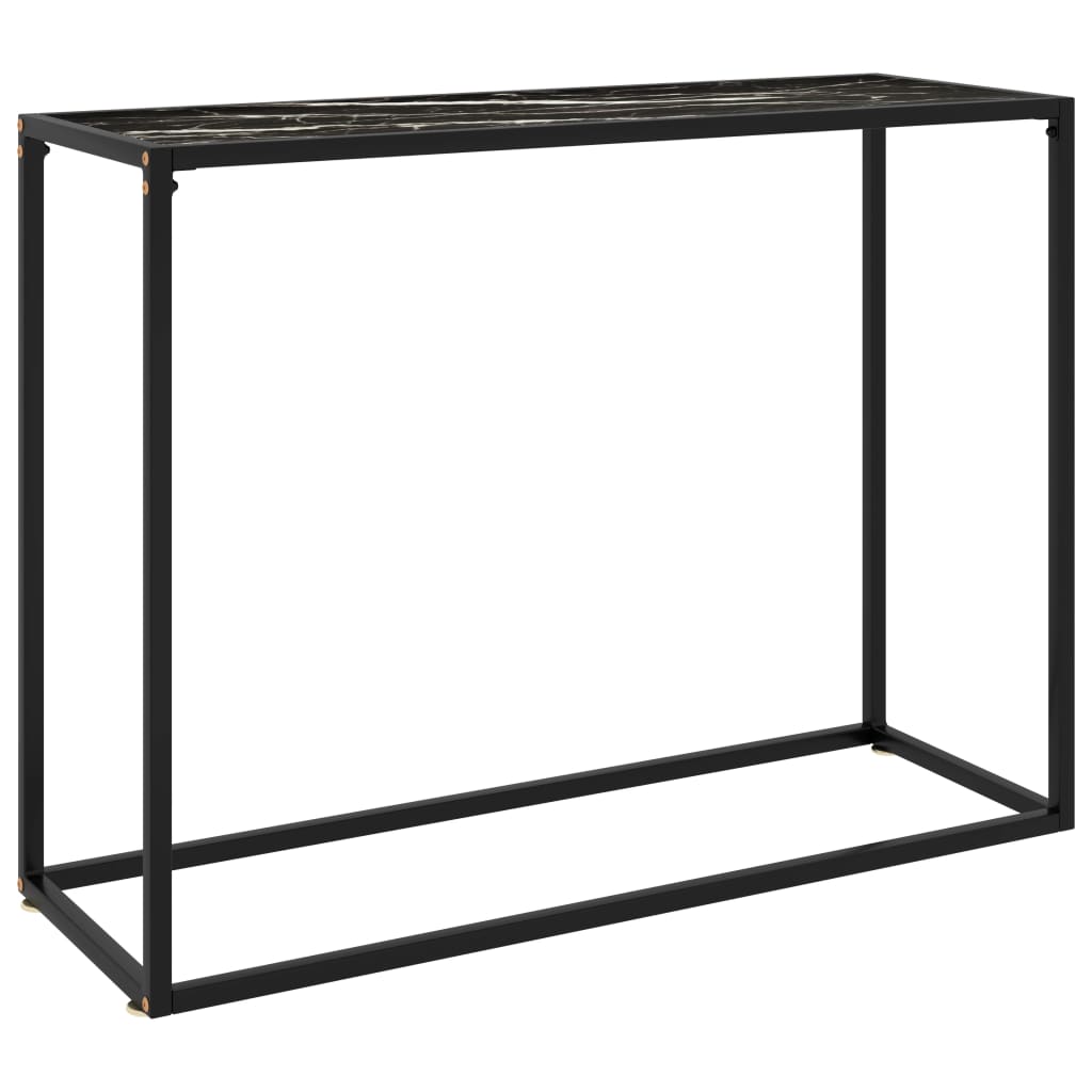 Console Table Black 100x35x75 cm Tempered Glass - Style and Chic