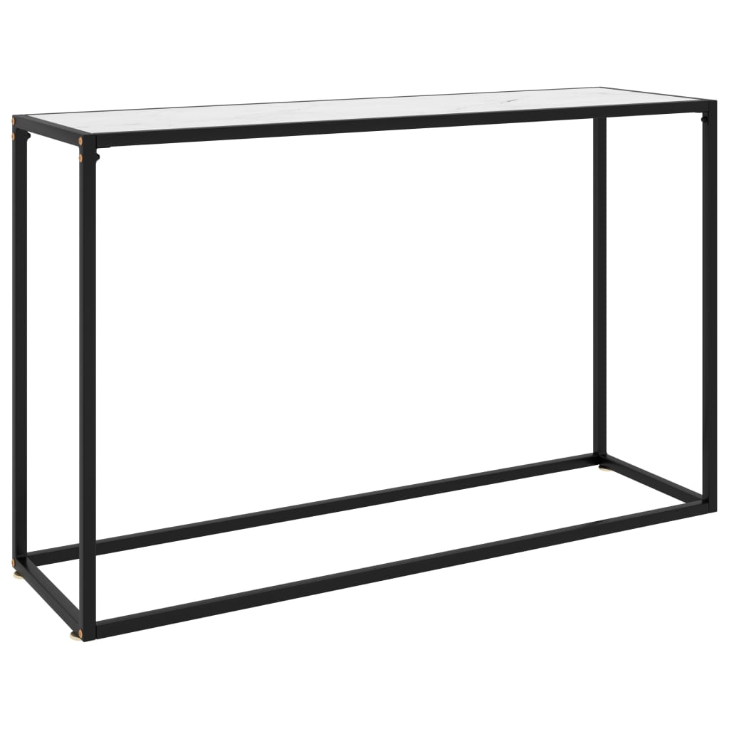 Console Table White 120x35x75 cm Tempered Glass - R and M Furniture