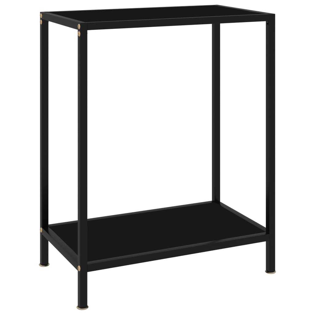 Console Table Black 60x35x75 cm Tempered Glass - Design Hut