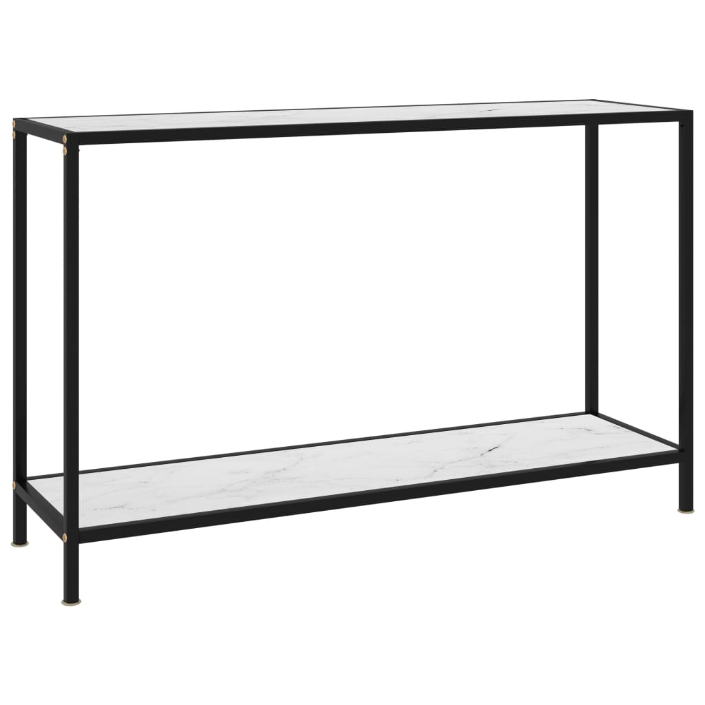 Console Table White 120x35x75 cm Tempered Glass - Direct Imports