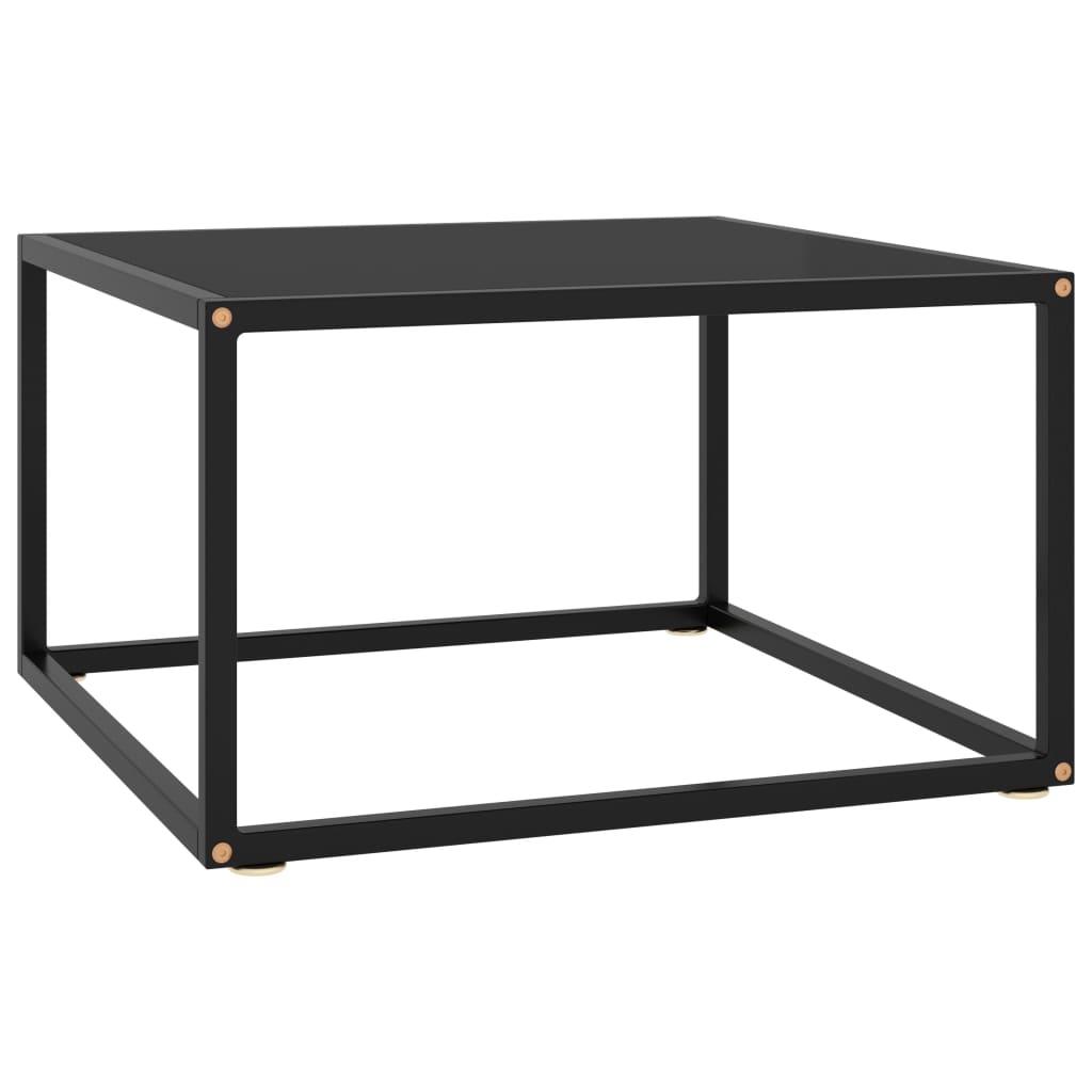 Coffee Table Black with Black Glass 60x60x35 cm - Brittle & Co