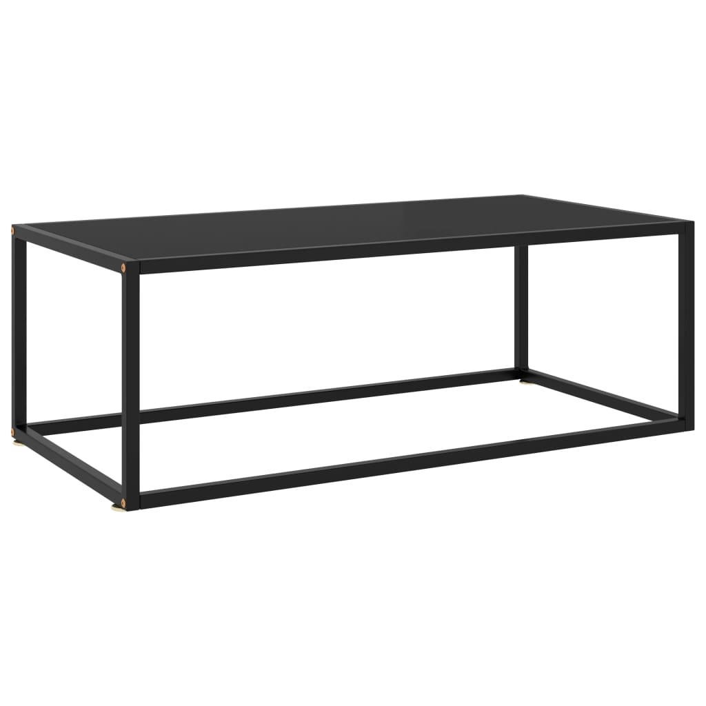 Coffee Table Black with Black Glass 100x50x35 cm - Discount Dealers