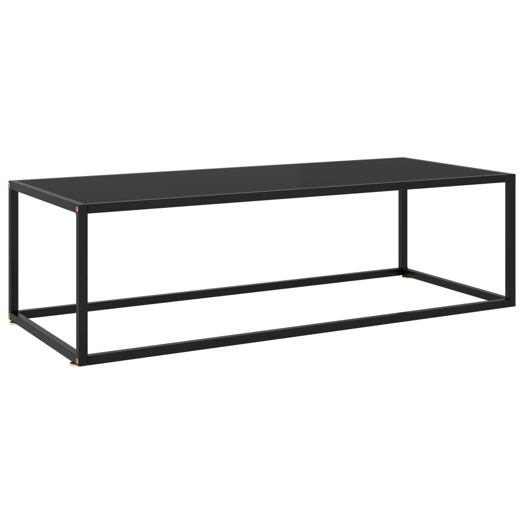 Coffee Table Black with Black Glass 120x50x35 cm - Sid & Sam