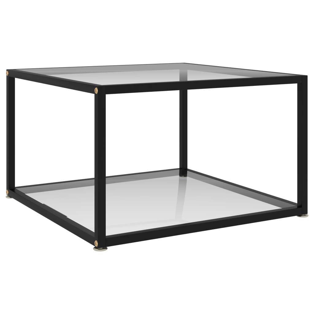 Coffee Table Transparent 60x60x35 cm Tempered Glass - Decor Base