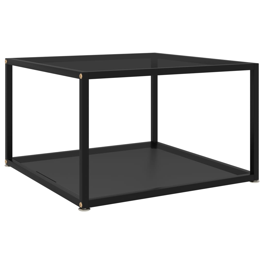 Coffee Table Black 60x60x35 cm Tempered Glass - R and M Furniture