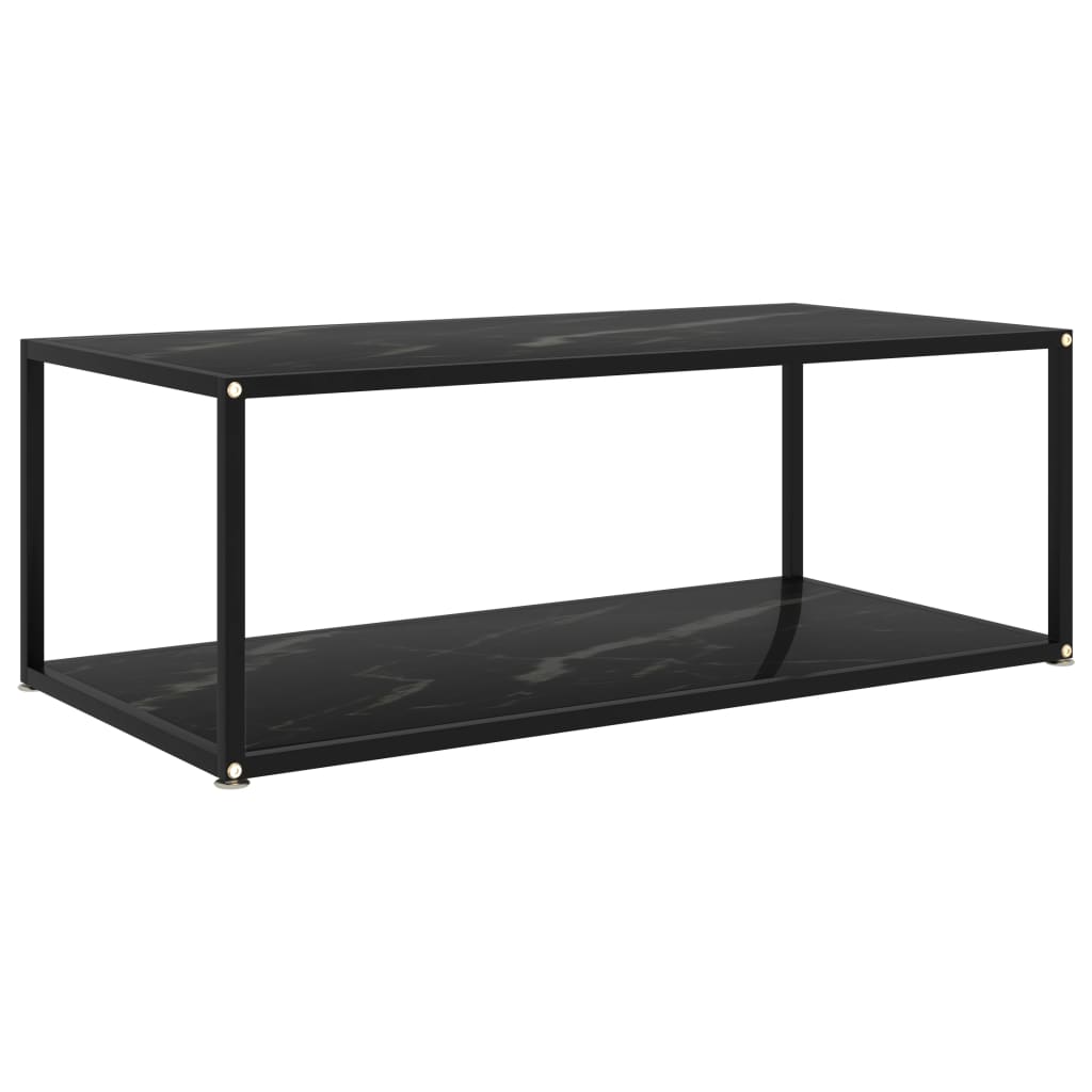 Coffee Table Black 100x50x35 cm Tempered Glass - The Home Maker