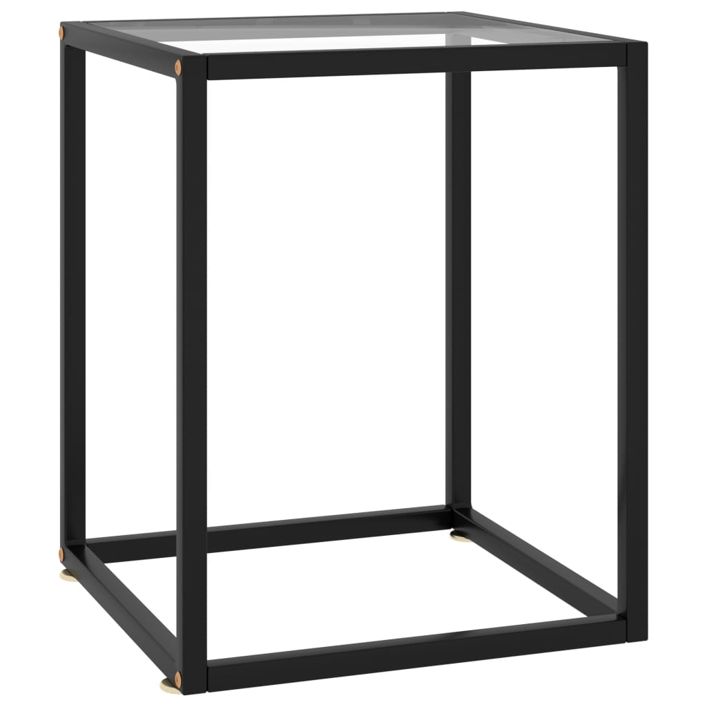 Coffee Table Black with Tempered Glass 40x40x50 cm - Style and Chic