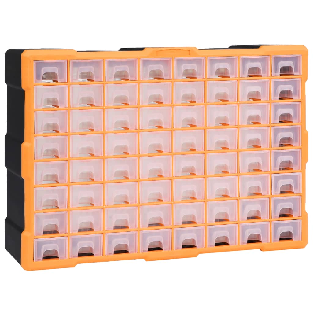 Multi-drawer Organiser with 64 Drawers 52x16x37.5 cm - Sid & Sam